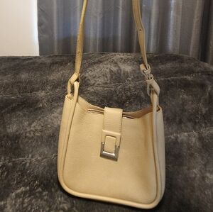 Miztique Beige Vegan Leather Handbag Very Clean